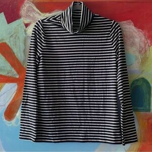 NWT TALBOT CLASSIC TURTLENECK BLACK/WHITE STRIPE LONG SLEEVE 
SIZE S